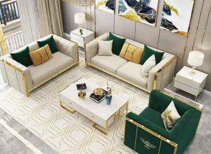 Sofa set 3+2+1 Seater Set Design Sofas Upholstery Couches Leather Relax Modern